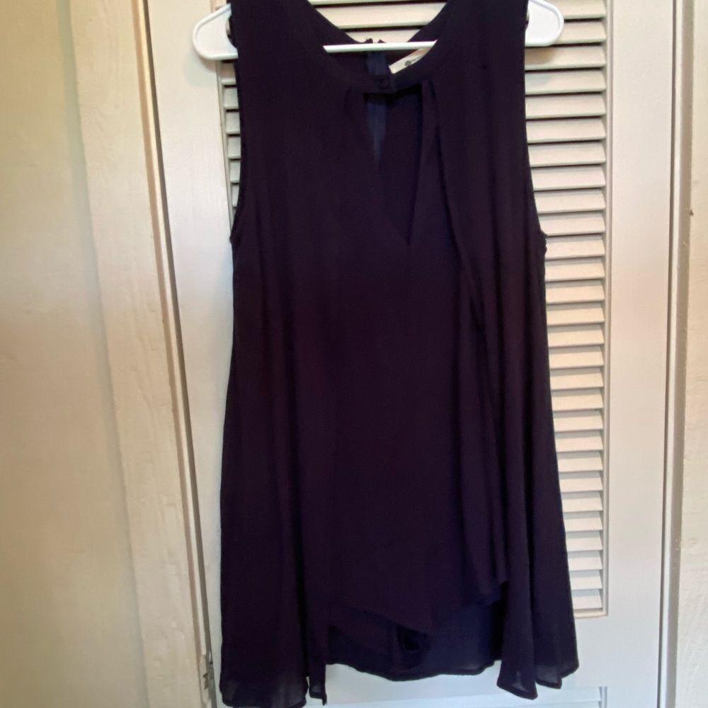 The Impeccable Pig navy layered sleeveless romper - Picture 2 of 9